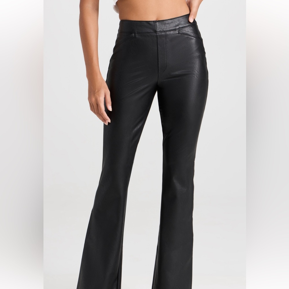 SPANX Crop Flare Like Leather Pants